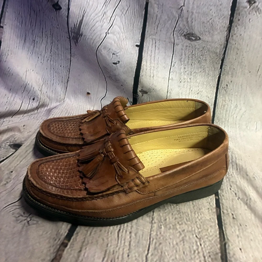 Florsheim Men’s Brown Leather Slip On Tassel Dress Oxford Loafers Brazil Sz 10 D